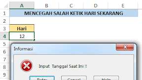 Mencegah Salah Ketik Tanggal Hari Ini Dengan Data Validation Excel